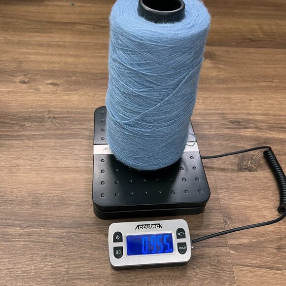 Brushed Cotton Blend Fiber Blue Fingering Weight Yarn Cone - Picture 7 of 8